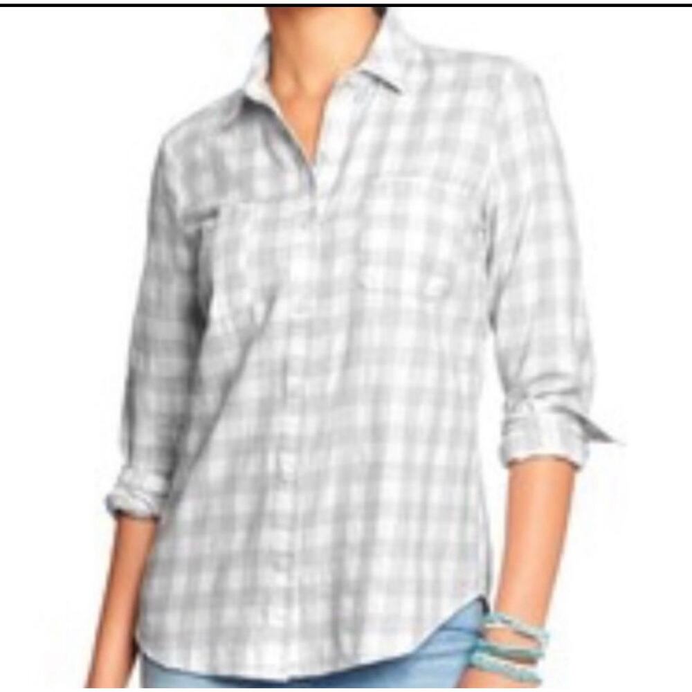 UNTUCKit Santa Marzi Button-Up Shirt Size 6 | New Blue Checked Long Sleeve Top